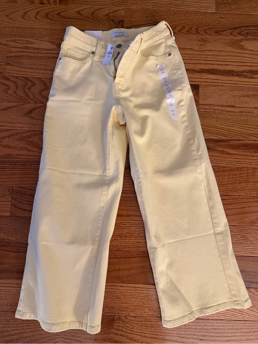Banana Republic Factory Light Yellow Wide-Leg Jeans